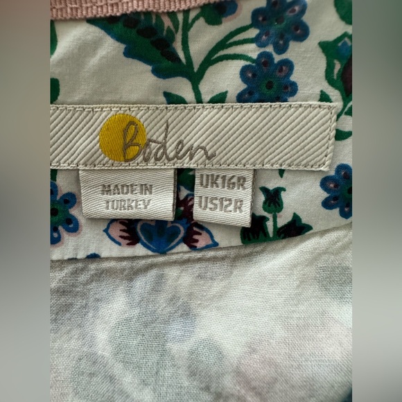 Boden Contrast Print V Neck Dress Size 12 - Picture 11 of 12